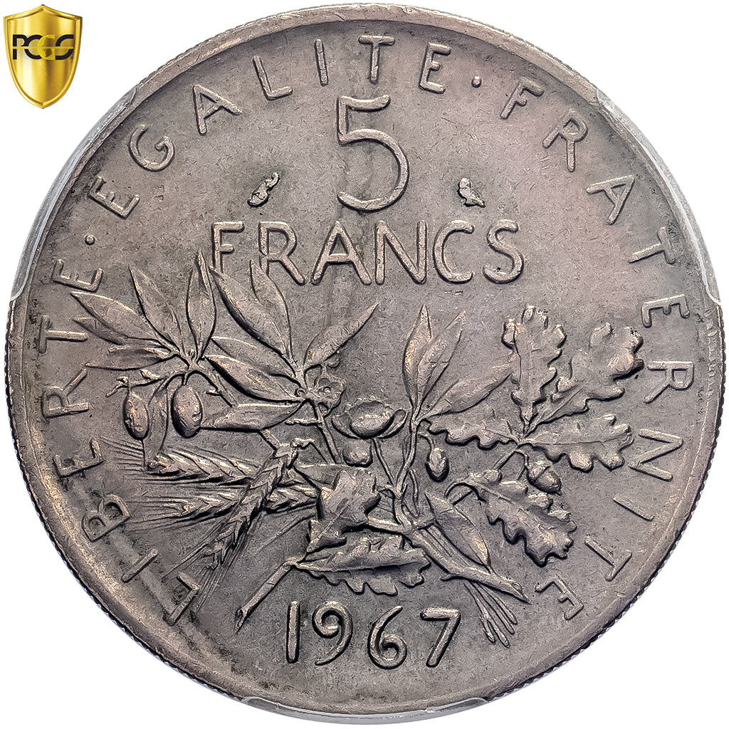 Münze, Frankreich, Semeuse, 5 Francs, 1967, Paris, Pré-série, PCGS, SP53