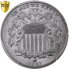 USA, 5 Cents, Shield Nickel, 1882, Philadelphia, Miedź-Nikiel, PCGS, MS64
