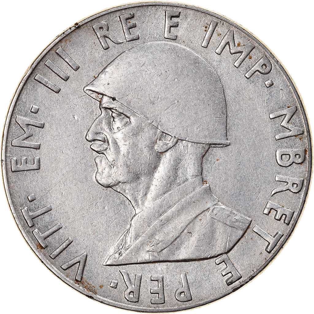 Moeda, Albânia, Vittorio Emanuele III, 2 Lek, 1939, Rome, EF(40-45), Aço