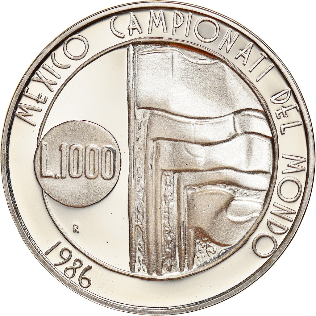 Moneta, San Marino, 1000 Lire, 1986, Roma, Proof, MS(65-70), Srebro, KM:197