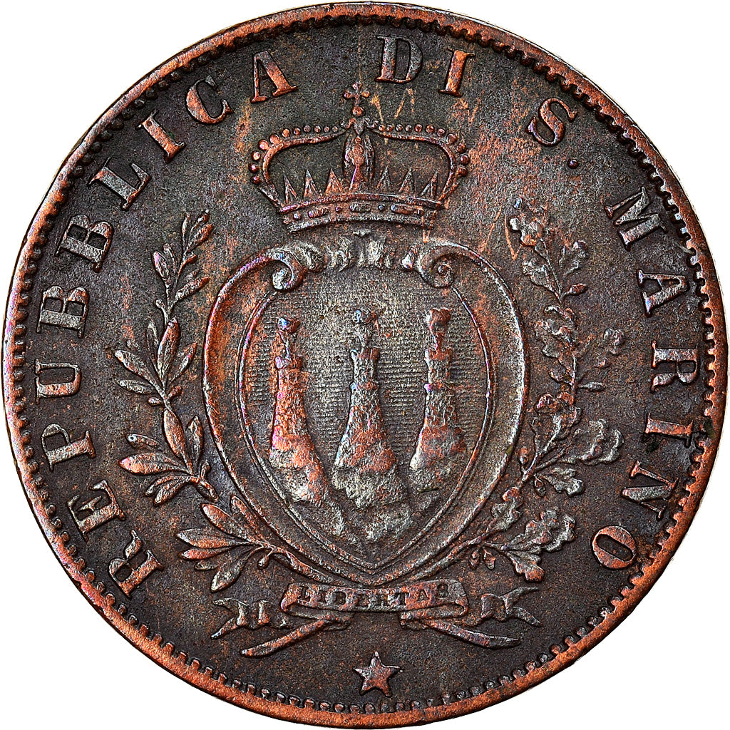 Coin, San Marino, 5 Centesimi, 1894, Rome, EF(40-45), Copper, KM:1