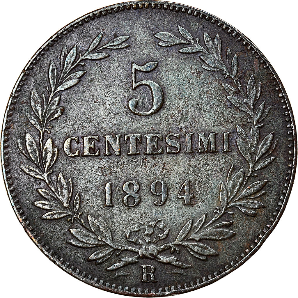 Coin, San Marino, 5 Centesimi, 1894, Rome, EF(40-45), Copper, KM:1