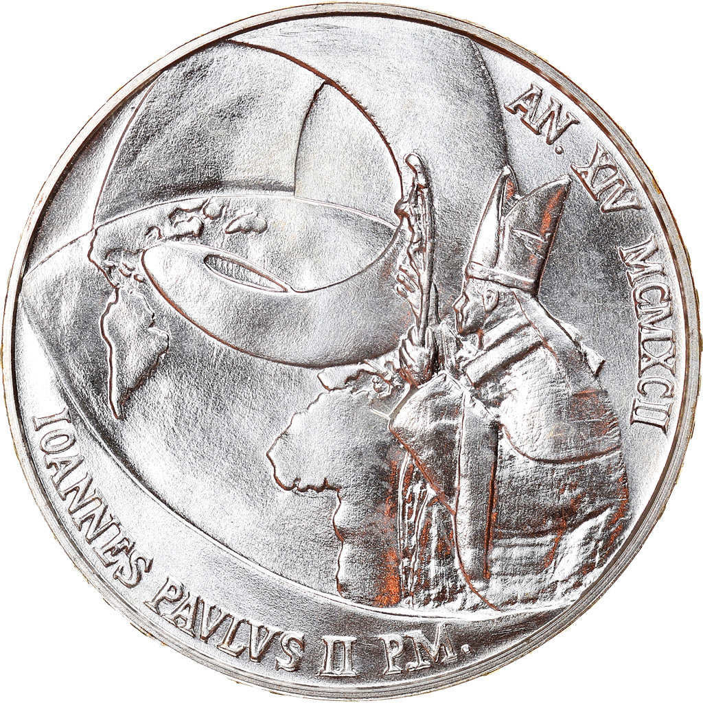 Moneda, CIUDAD DEL VATICANO, John Paul II, 500 Lire, 1992, Roma, FDC, Plata