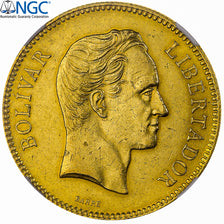 Venezuela, 100 Bolivares, 1889, Caracas, Oro, NGC, AU55, KM:34