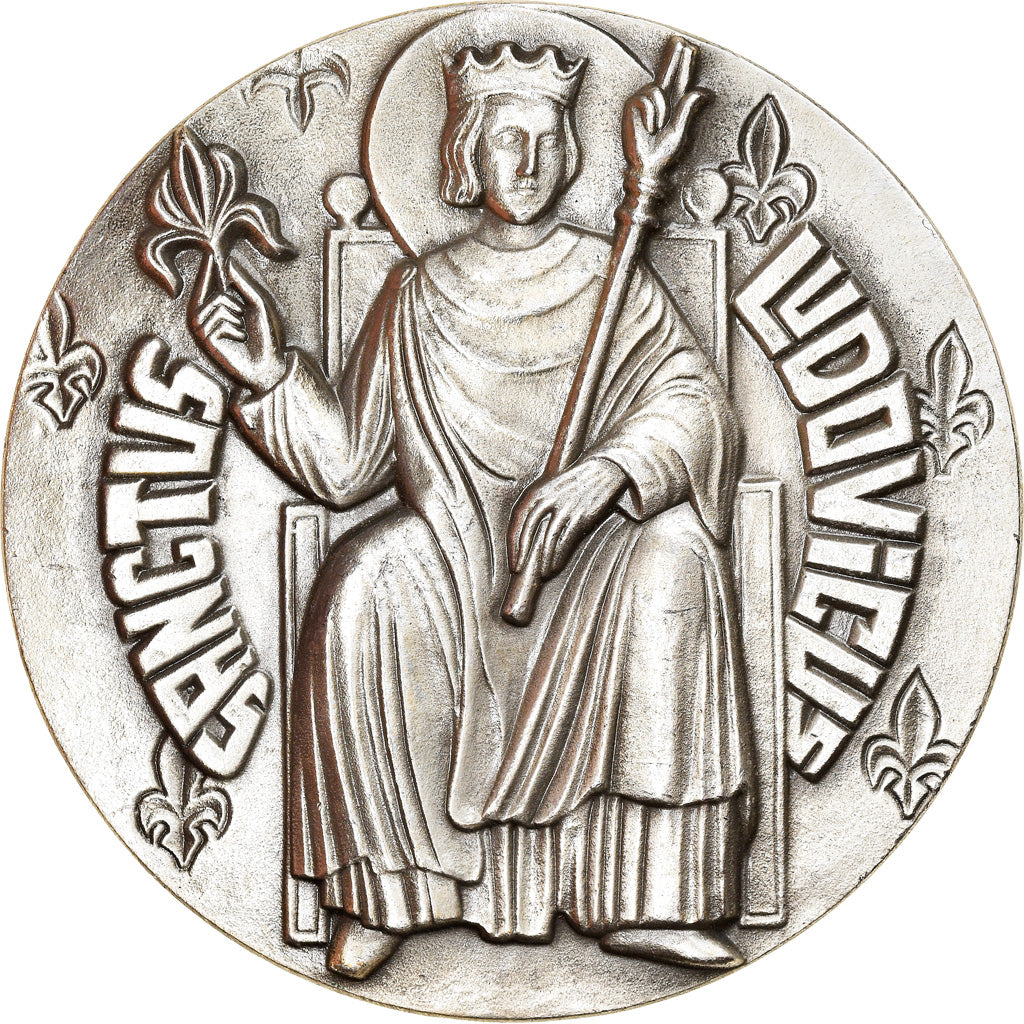 France, Medal, Saint Louis, History, MS(60-62), Silvered bronze