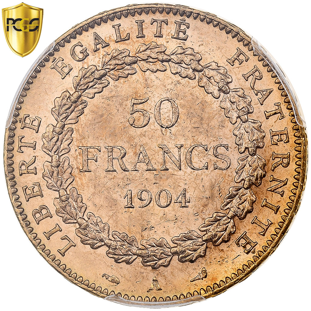 France, 50 Francs, Génie, 1904, Paris, Gold, PCGS, MS63, Gadoury:1113, KM:831