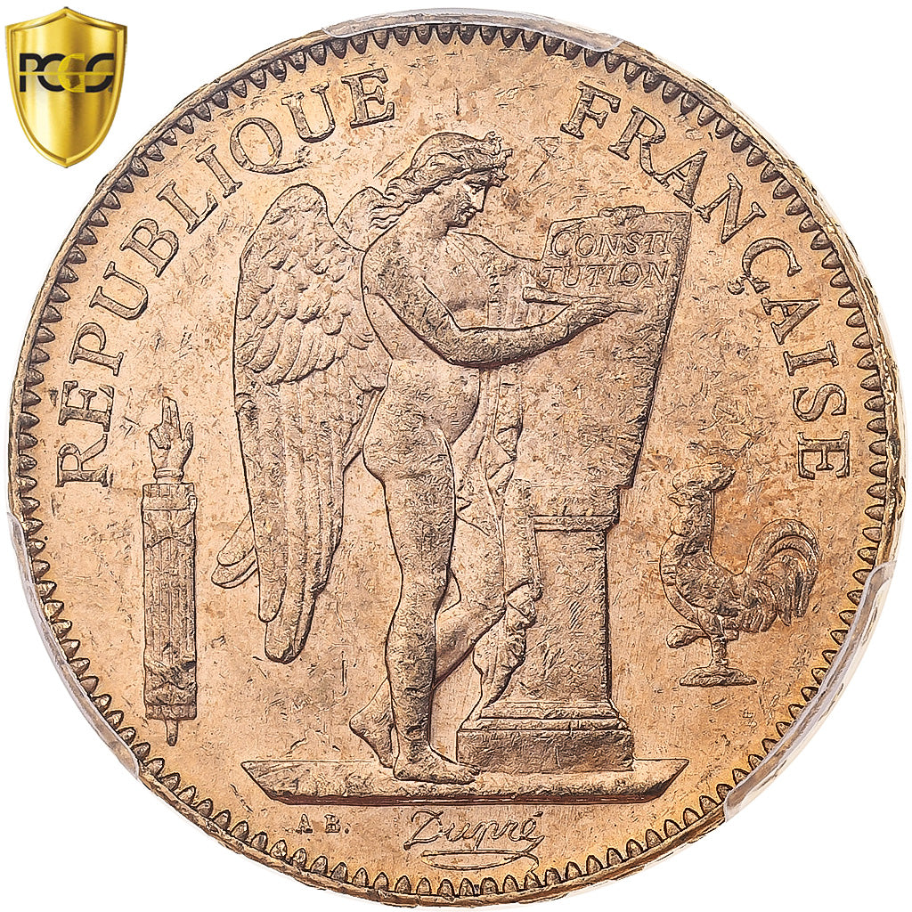 France, 50 Francs, Génie, 1904, Paris, Or, PCGS, MS63, Gadoury:1113, KM:831