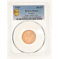 France, 100 Francs, Bazor, 1935, Paris, Gold, PCGS, MS64, Gadoury:1148, KM:880