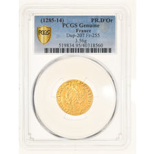 Francia, Philippe IV le Bel, Petit Royal d'or, 1290, Oro, PCGS, Genuine