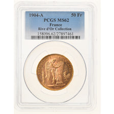 France, 50 Francs, Génie, 1904, Paris, Pedigree, Gold, PCGS, MS62