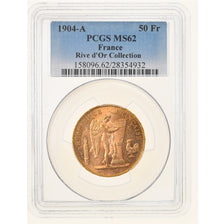 France, 50 Francs, Génie, 1904, Paris, Pedigree, Or, PCGS, MS62, Gadoury:1113