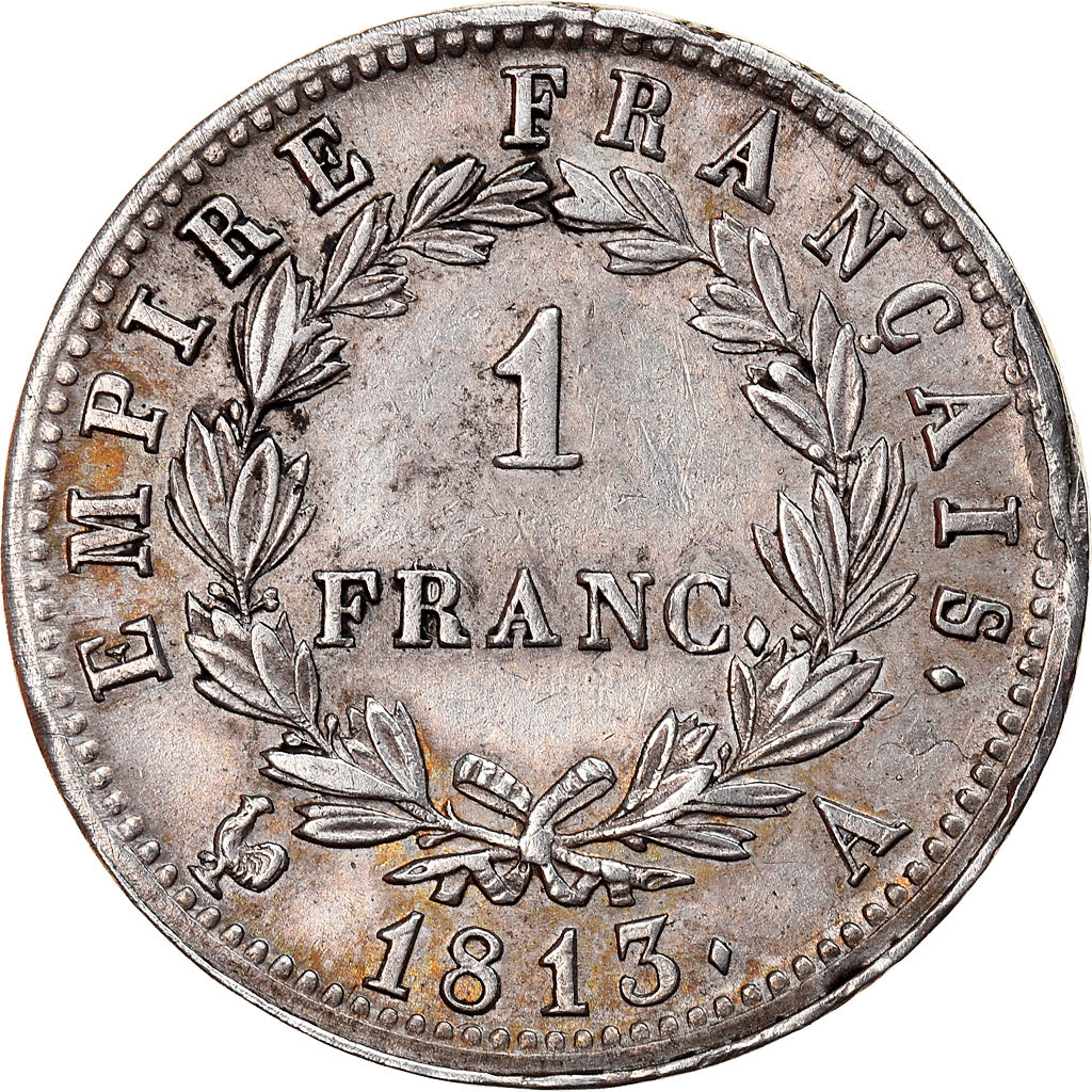 Moneta, Francja, Napoléon I, Franc, 1813, Paris, AU(55-58), Srebro, KM:692.1