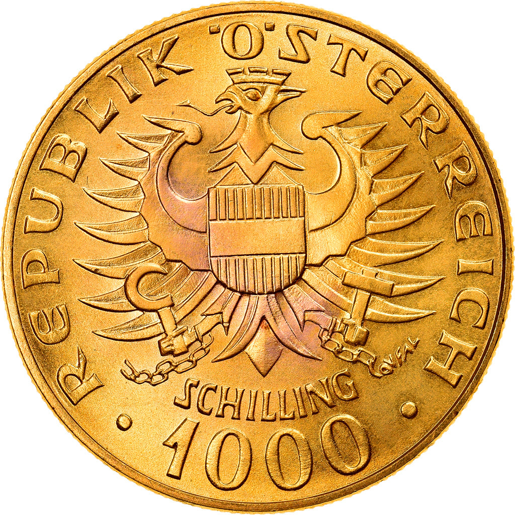 Österreich, 1000 Schilling, Babenberg Dynasty, 1976, Vienna, Gold, STGL