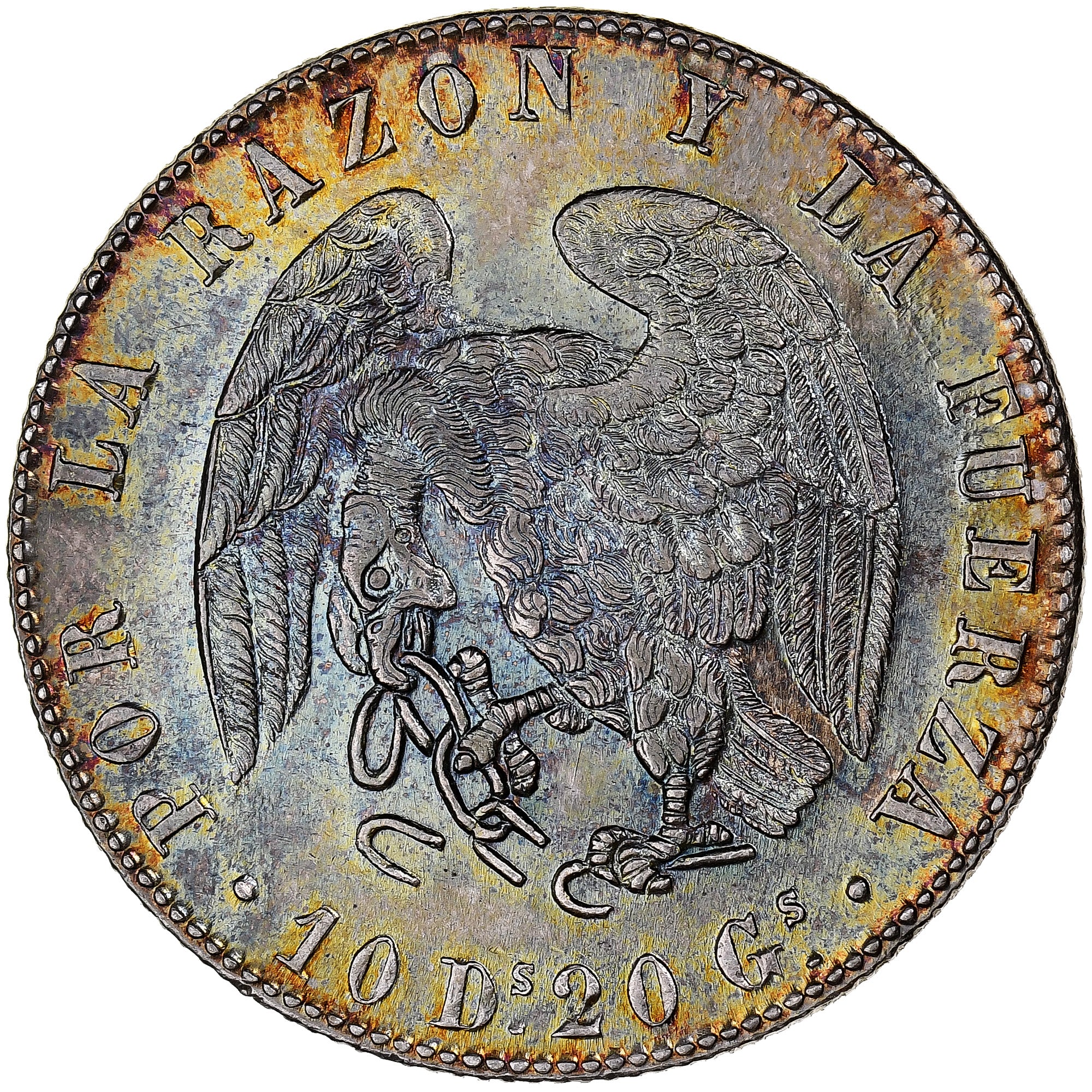 Chile, 8 Reales, 1840, Santiago, Very rare, Plata, FDC, KM:96.1