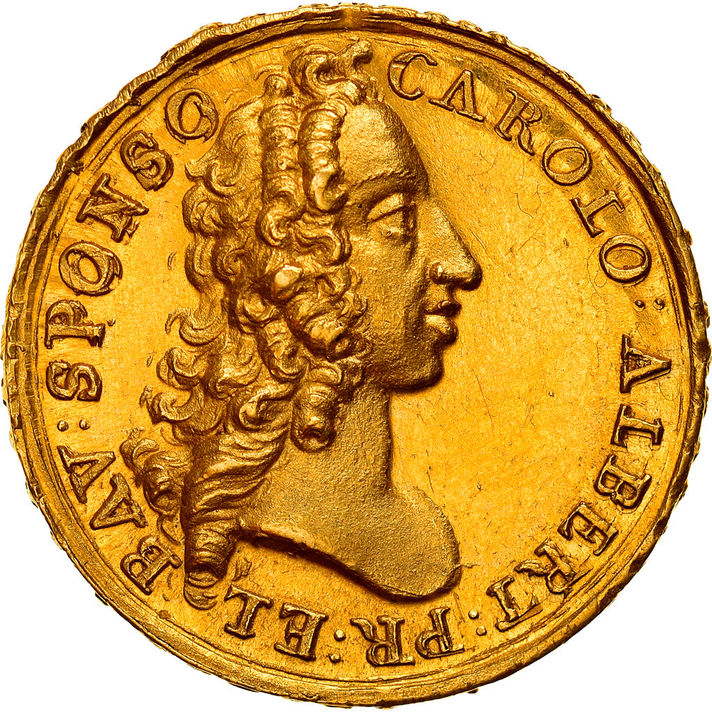 German States, 5 Ducat Medal, Karl Albert and Maria Amalia, 1722, Gold, MS(63)