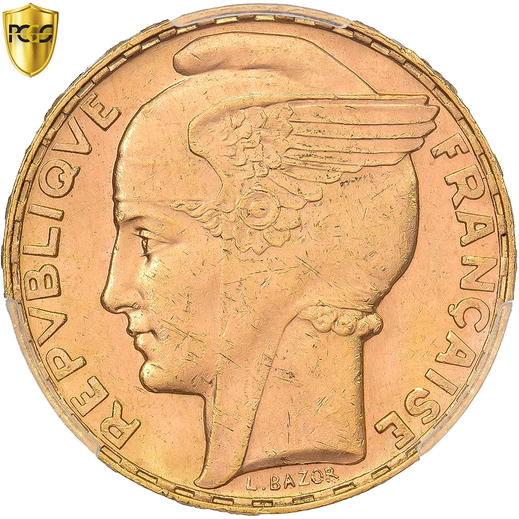 France, 100 Francs, Bazor, 1935, Paris, Gold, PCGS, MS64, Gadoury:1148, KM:880