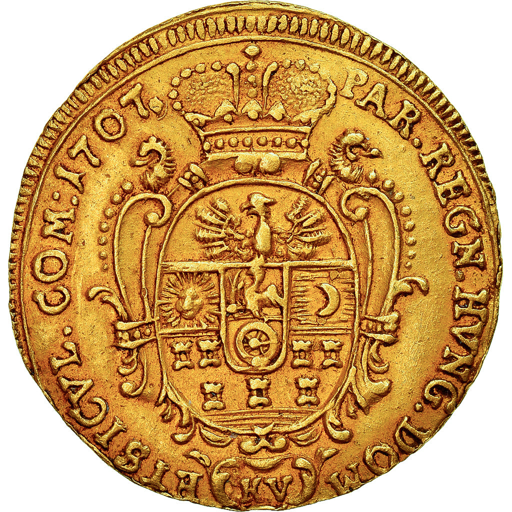 Moneta, Ungheria, Franz II Rakoczy, Ducat, 1707, Klausenburg, Extremely rare