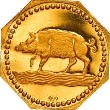 Alemanha, Stadt Eberbach, 10 Pfennig, 1917, SP64, Dourado