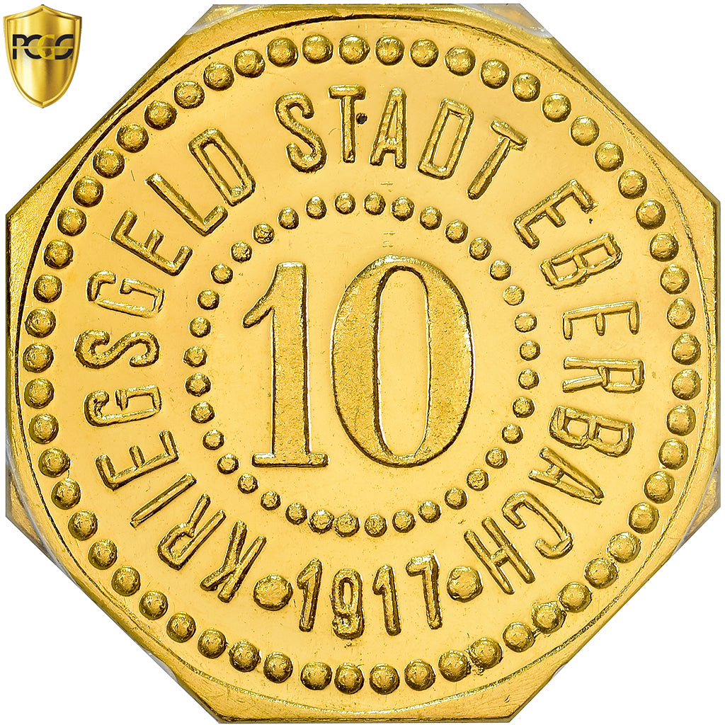 Germany, Stadt Eberbach, 10 Pfennig, 1917, SP64, Gold