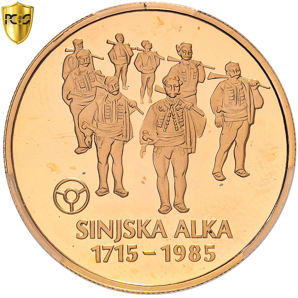 Yugoslavia, 20000 Dinara, Sinjska Alka, 1985, Proof, Gold, PCGS, PR67DCAM.