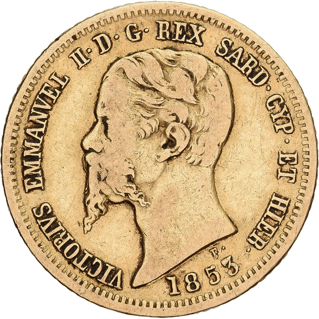 Kingdom of Sardinia, Vittorio Emanuele II, 10 Lire, 1853, Torino, Bardzo