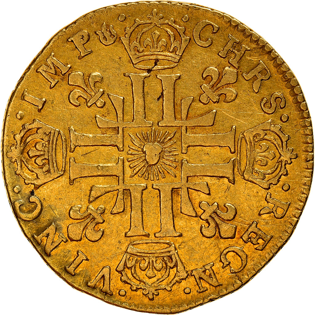 France, Louis XIV, 1/2 Louis d'or au Soleil, 1710, Lyon, Or, TTB+, Gadoury:243