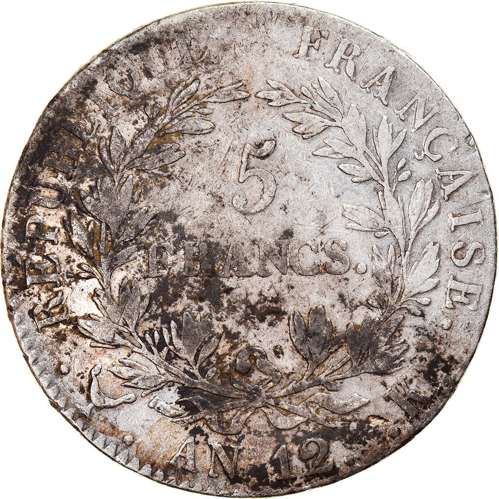 Coin, France, Napoléon I, 5 Francs, An 12, Bordeaux, VF(30-35), Silver