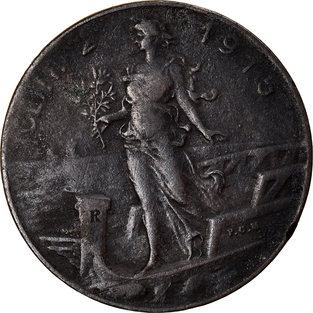 Moneda, Italia, Vittorio Emanuele III, 2 Centesimi, 1915, Rome, BC+, Bronce