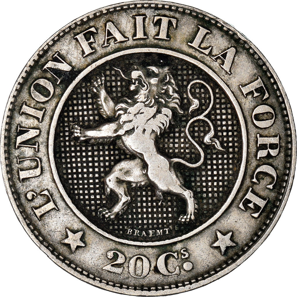 Munten, België, 20 Centimes, 1860, Brussels, Proof, PR, Copper-nickel, KM:Pn58