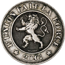 Coin, Belgium, 20 Centimes, 1860, Brussels, Proof, AU(55-58), Copper-nickel