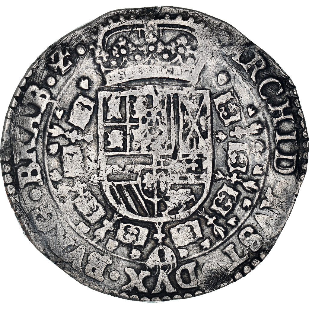 Munten, Lage Spaanse landen, Filip IV, Patagon, 1655, Antwerp, ZF, Zilver
