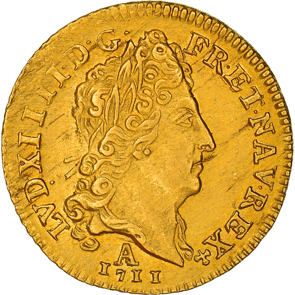 France, Louis XIV, 1/2 Louis d'or au Soleil, 1711, Paris, 2nd semestre, Or