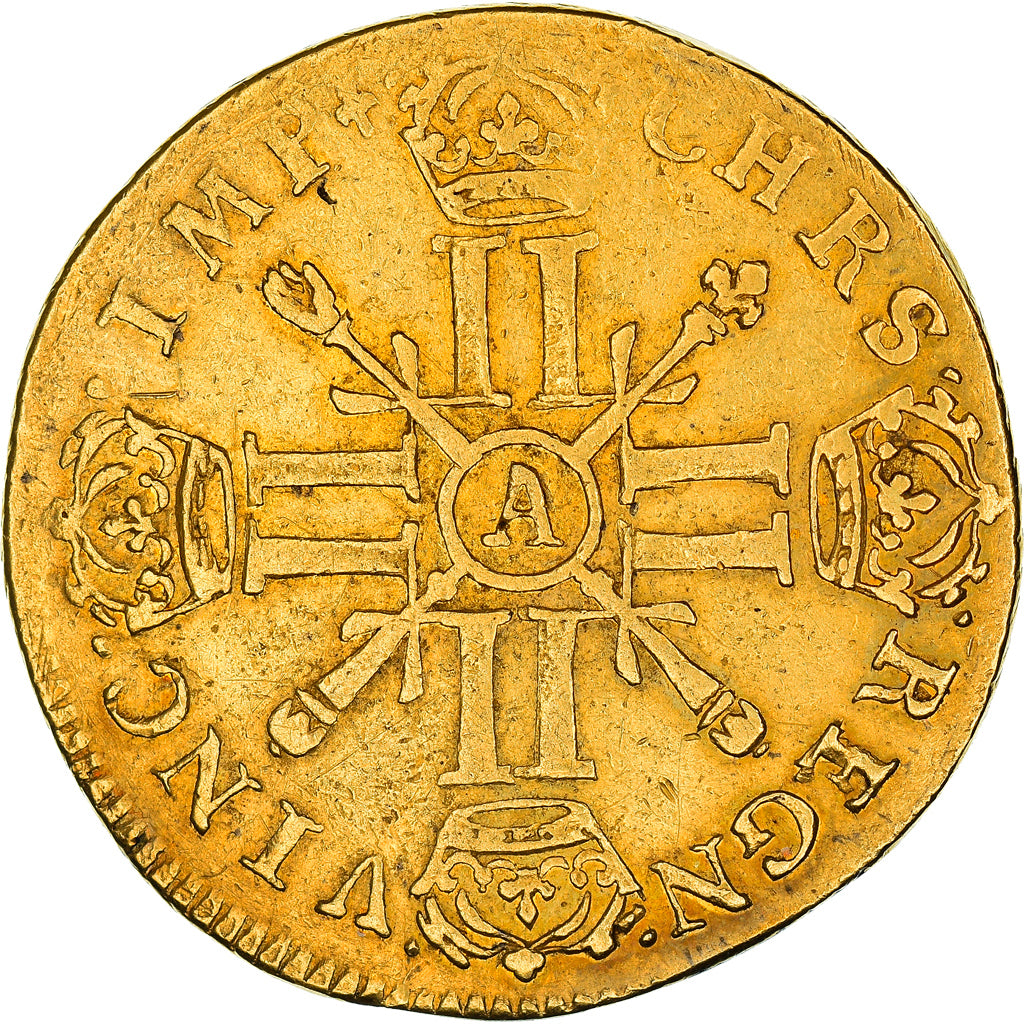 Frankreich, Louis XIV, Double louis d'or aux 8 L et aux insignes, 1702, Paris