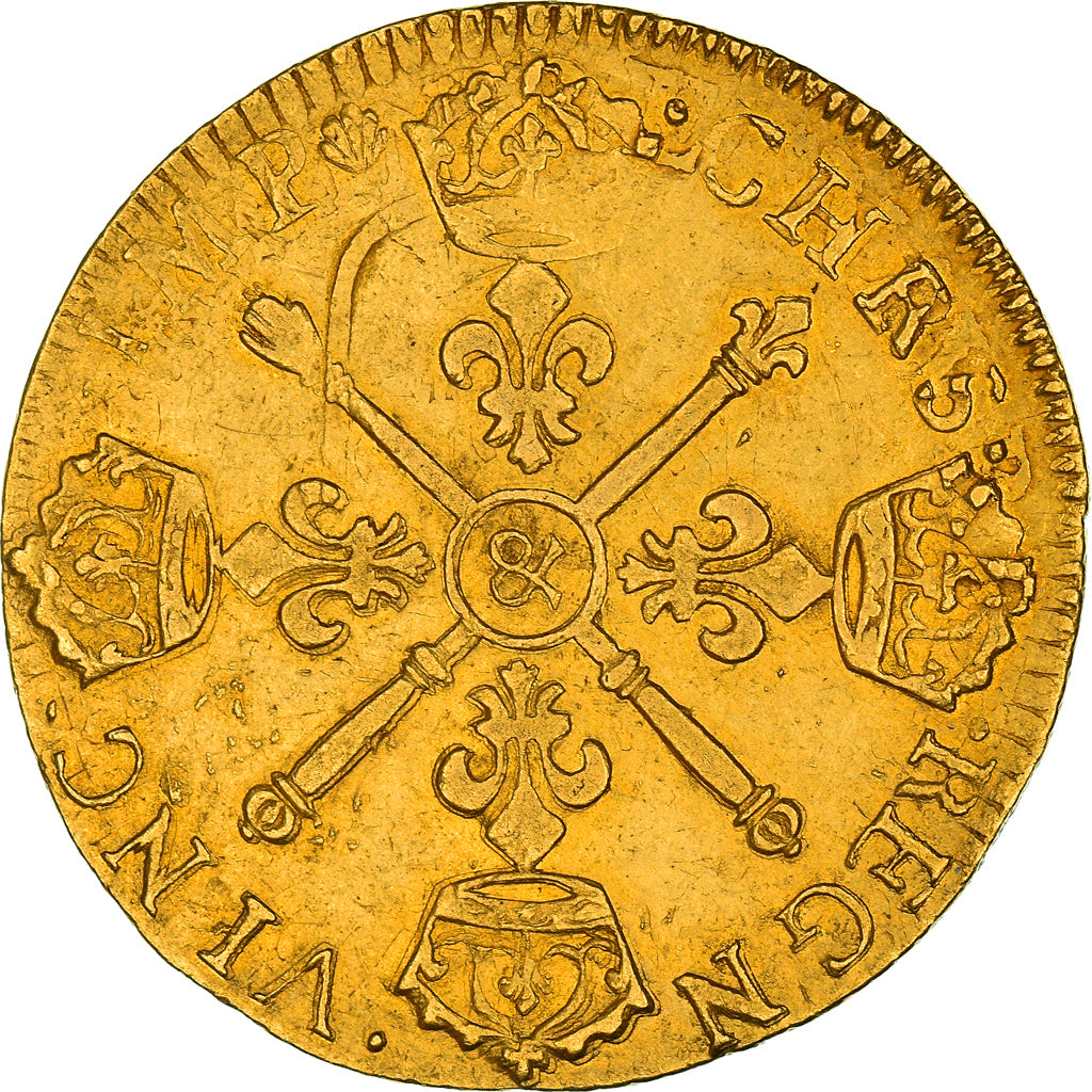 Francia, Louis XIV, Double louis d'or aux insignes, 1704, Aix, reformed, Oro