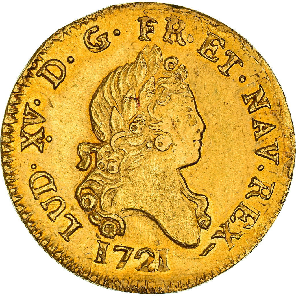 France, Louis XV, louis d'or aux 2 L, 1721, Lille, Fausse réformation, Or