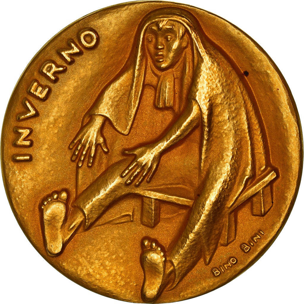 Italia, medaglia, Inverno, 1979, Rome, Oro, Bino Bini, SPL