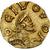 Moneta, Francja, Domoaldo, Triens, 620-675, Neuvy, AU(55-58), Złoto