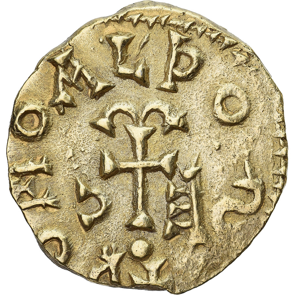 França, Domoaldo, Triens, 620-675, Neuvy, Dourado, AU(55-58), Belfort:Manque