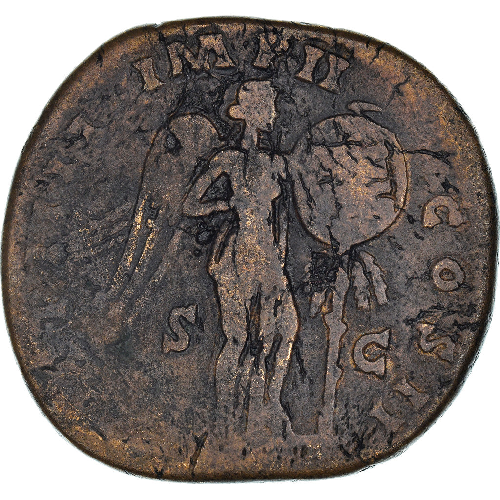 Moneta, Lucius Verus, Sestertius, Rome, EF(40-45), Bronze, RIC:1397