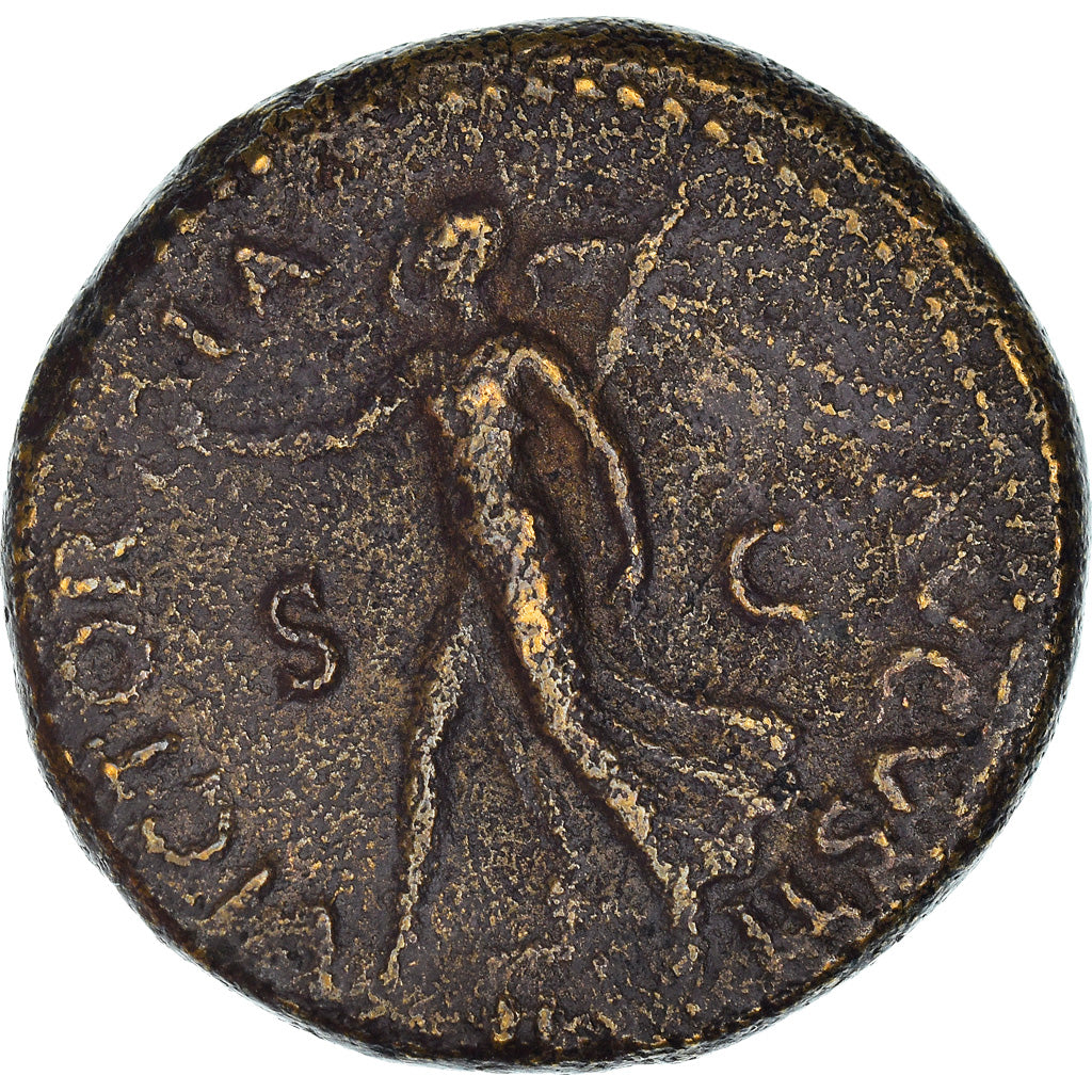 Nero, Dupondius, 62-68, Rome, Rare, Bronze, SS, RIC:196