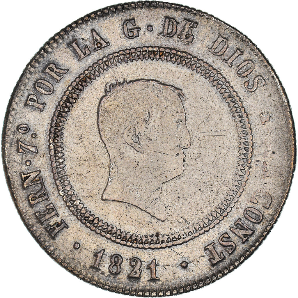 Monnaie, Espagne, Ferdinand VII, 10 Reales, 1821, Madrid, TB+, Argent, KM:560.1