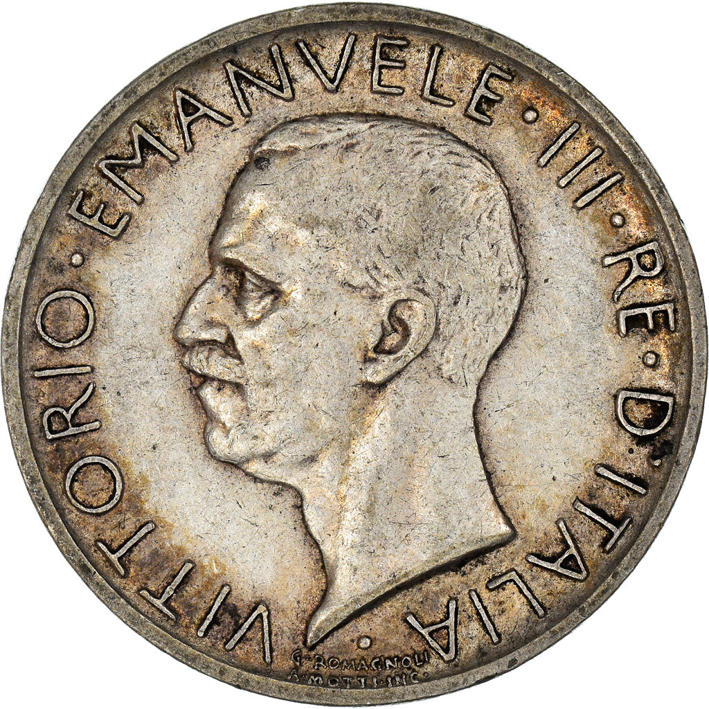 Moeda, Itália, Vittorio Emanuele III, 5 Lire, 1930, Rome, VF(30-35), Prata