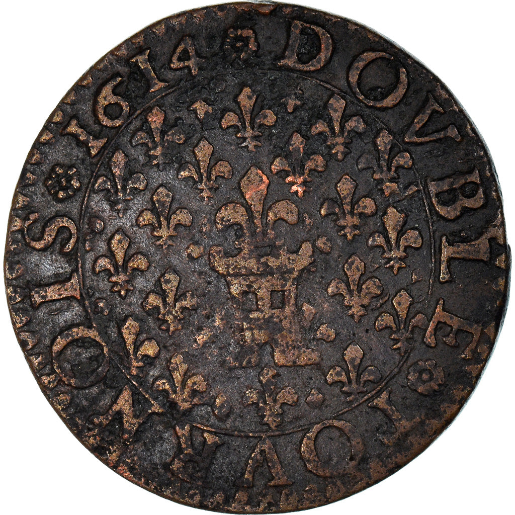 Coin, France, Henri de la Tour d'Auvergne, Double Tournois, 1614, Bouillon