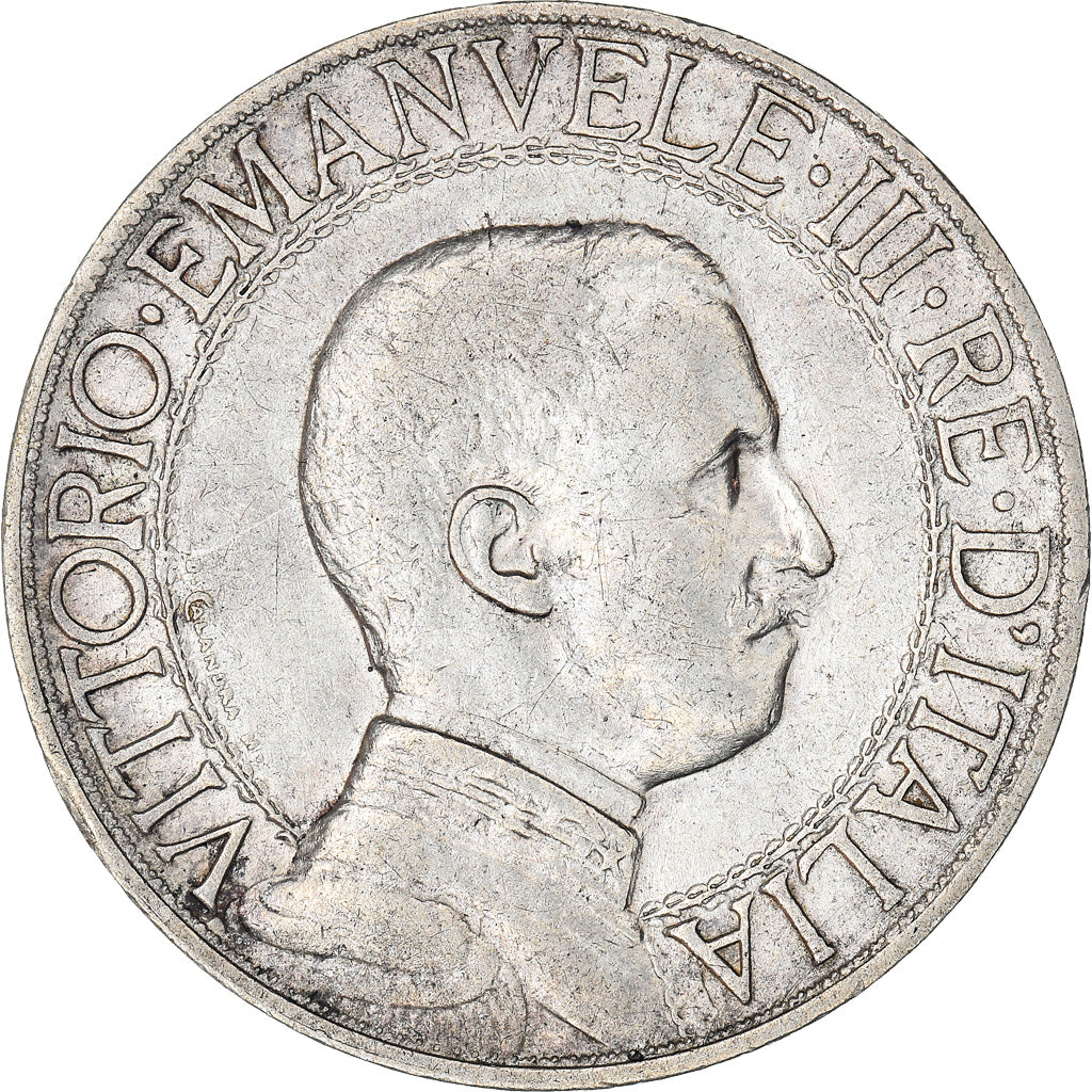 Moneta, Włochy, Vittorio Emanuele III, Lira, 1913, Rome, VF(30-35), Srebro
