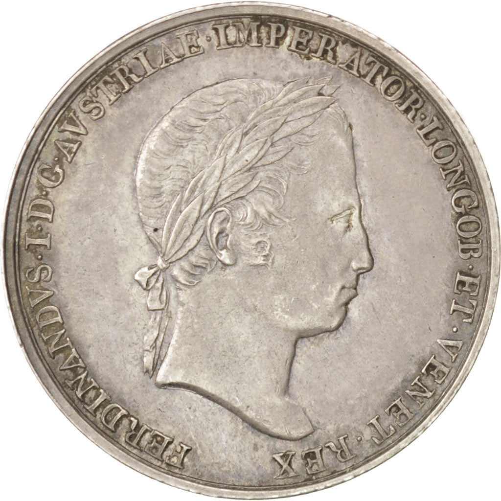 Italy, 1 Lira, 1838, Milan, Silver, AU(55-58)
