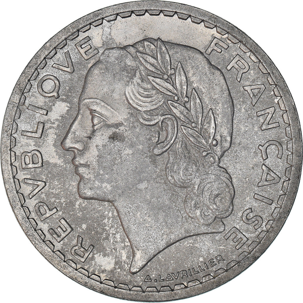 France, Lavrillier, 5 Francs, 1946, Paris, VF(30-35), Aluminum, KM:888b.1