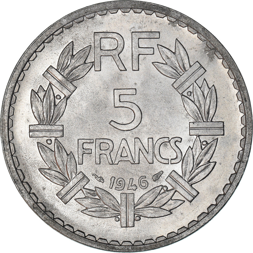 France, Lavrillier, 5 Francs, 1946, Paris, VF(30-35), Aluminum, KM:888b.1