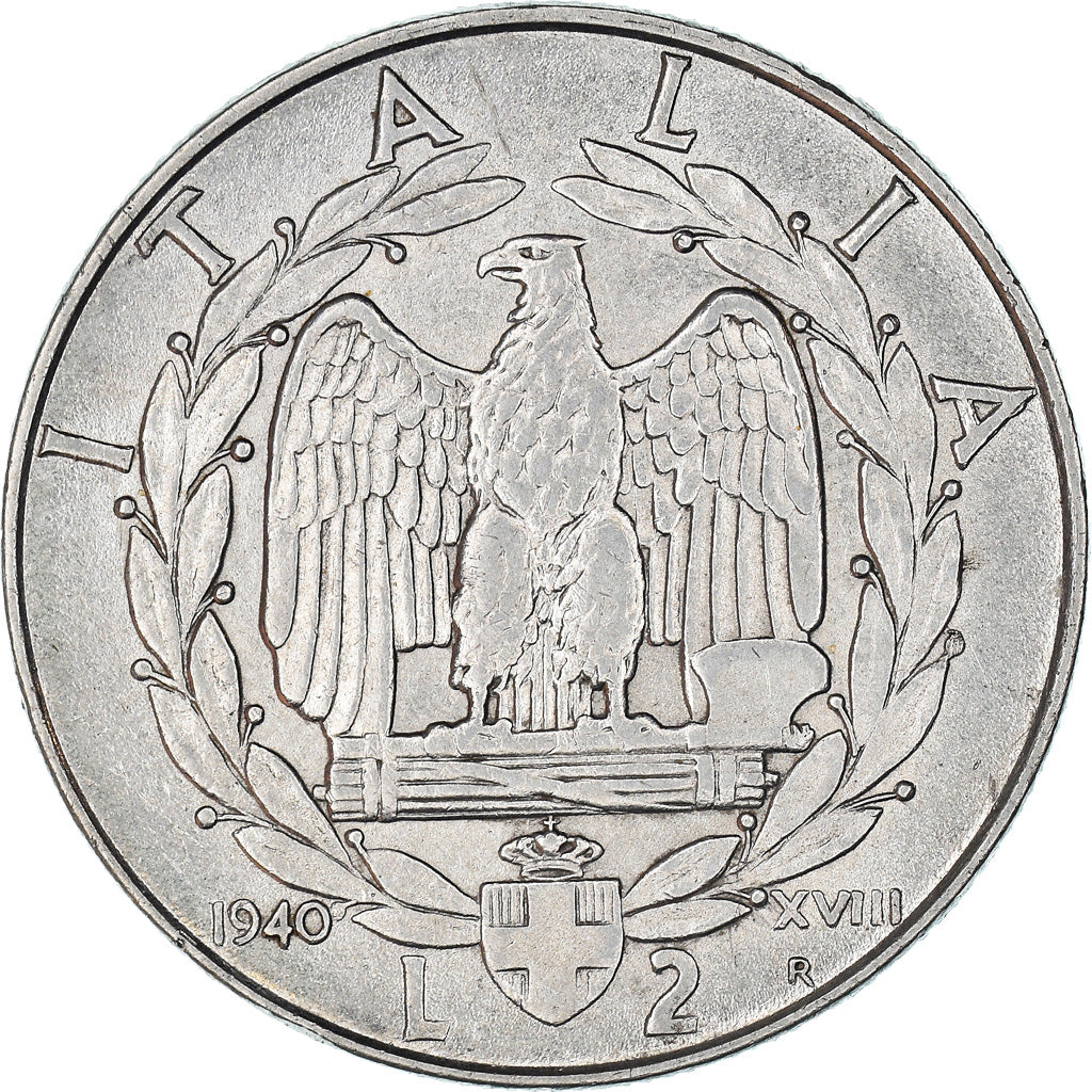 Munten, Italië, Vittorio Emanuele III, 2 Lire, 1940, Rome, ZF, Stainless Steel