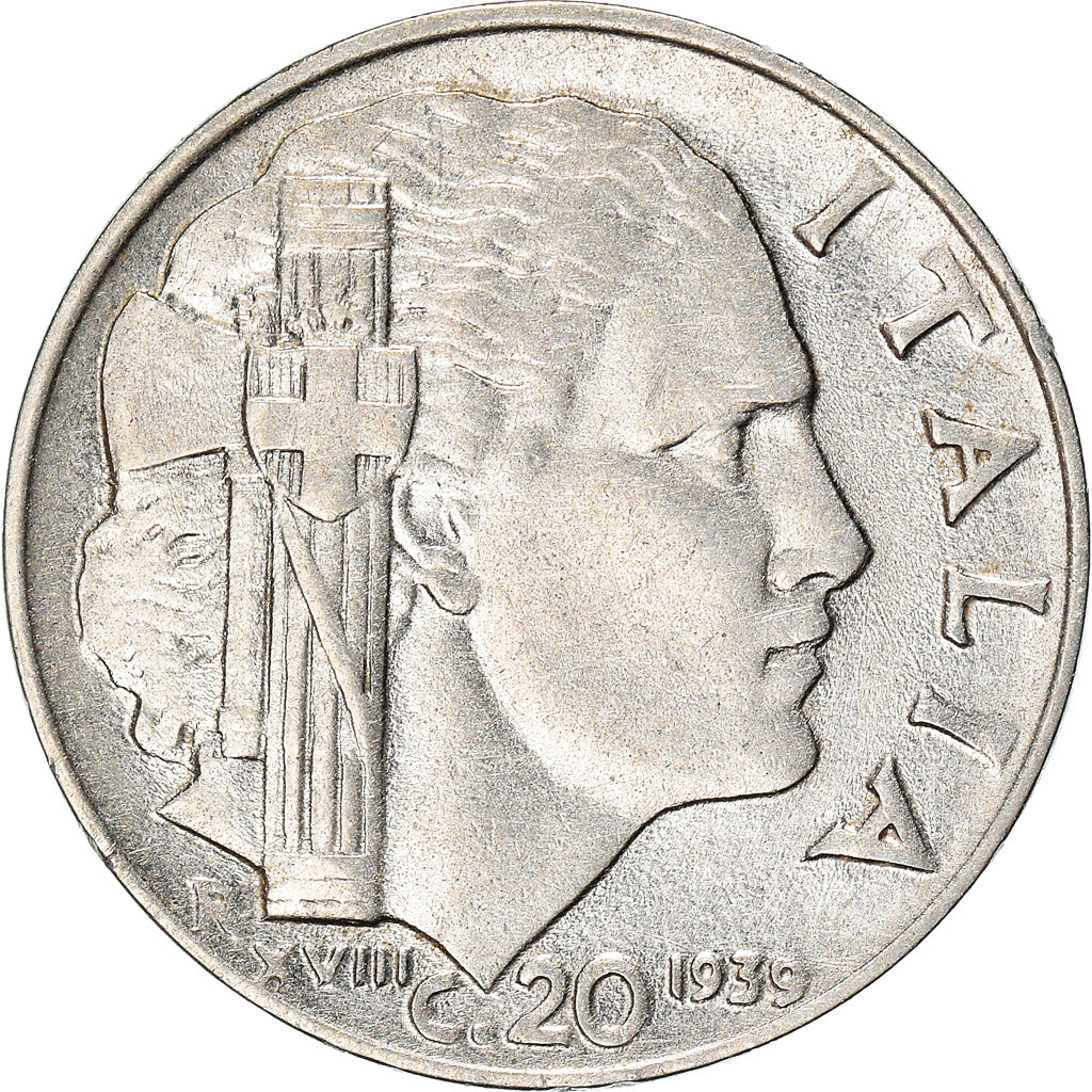 Coin, Italy, Vittorio Emanuele III, 20 Centesimi, 1939, Rome, EF(40-45)