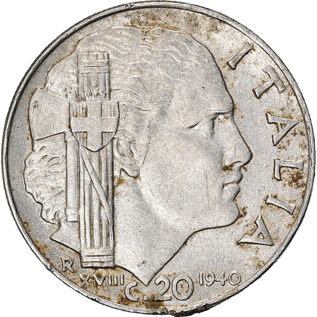 Monnaie, Italie, Vittorio Emanuele III, 20 Centesimi, 1940, Rome, TB, Stainless